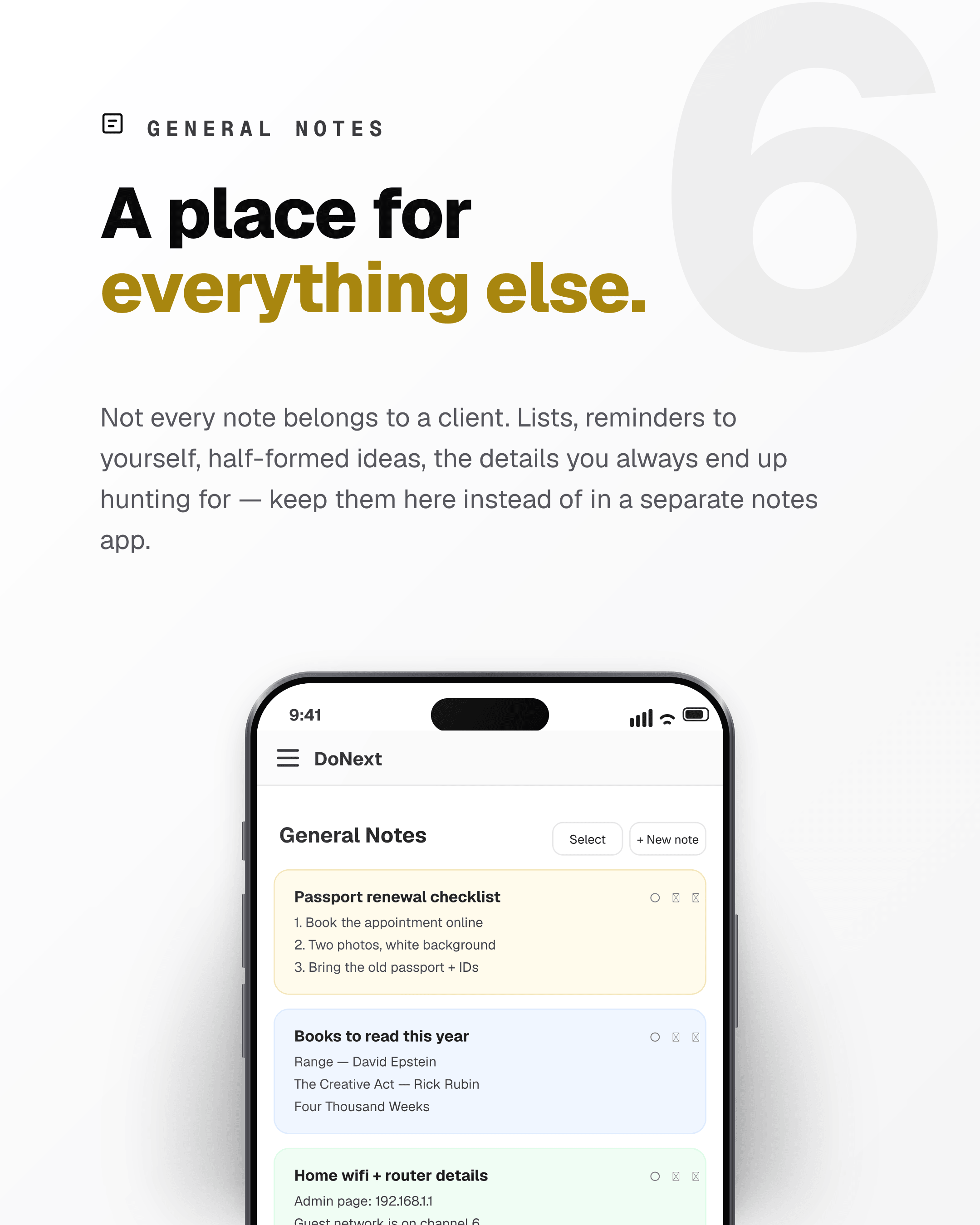 A place for everything else