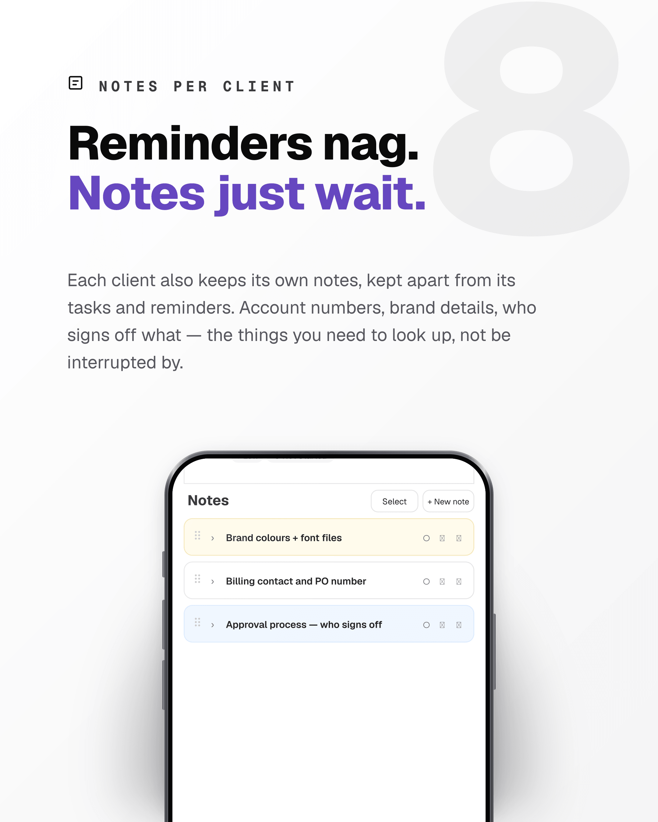 Reminders nag. Notes just wait